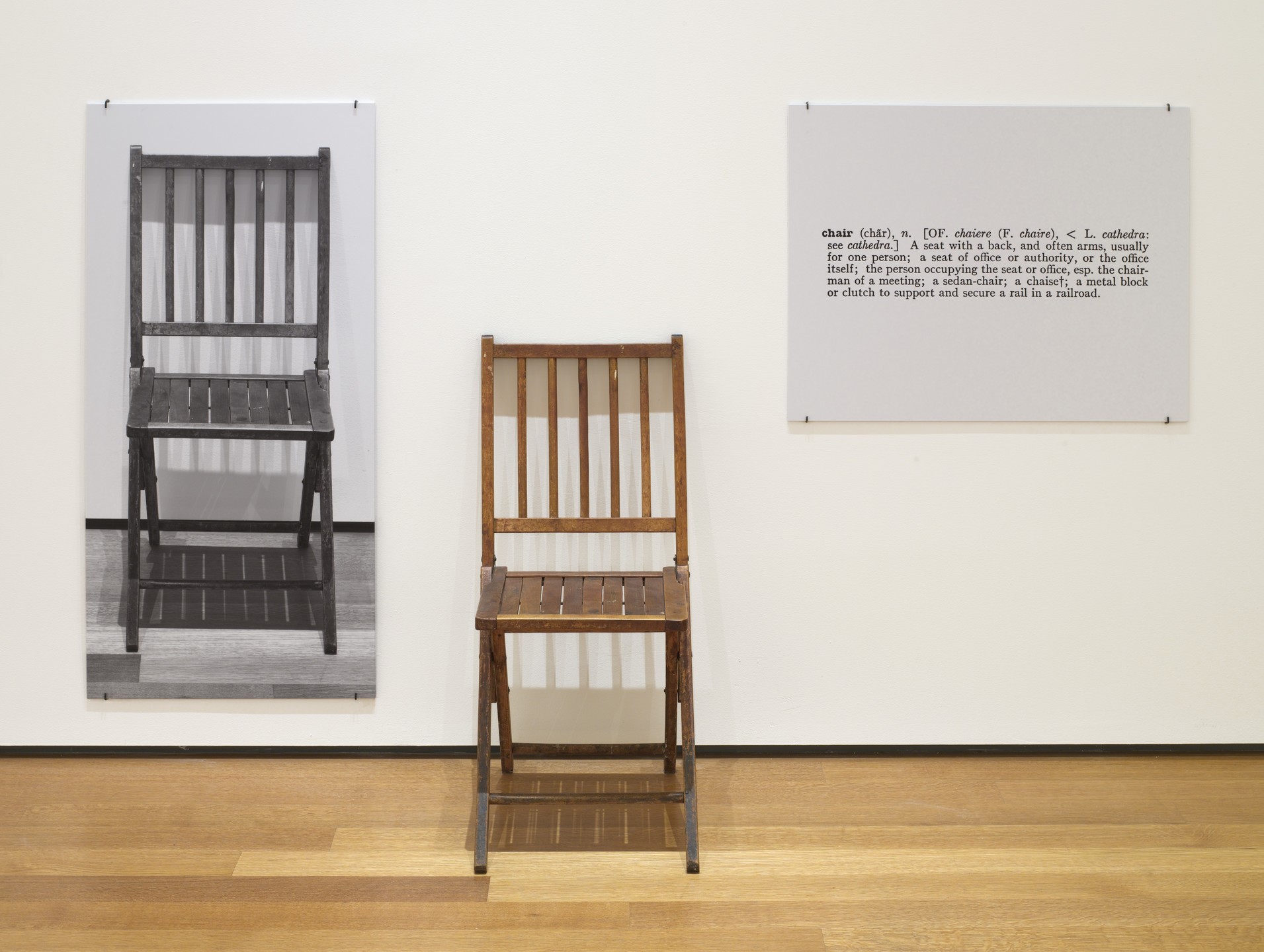 Joseph Kosuth (1945–), One and Three Chairs, 1965